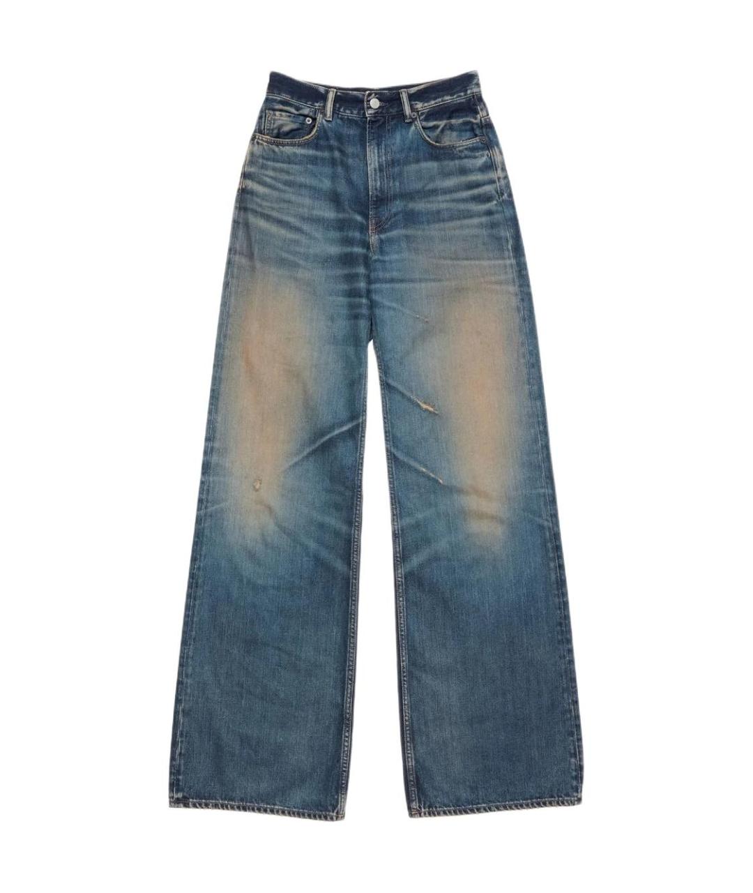 ACNE STUDIOS Синие хлопковые прямые джинсы, фото 1
