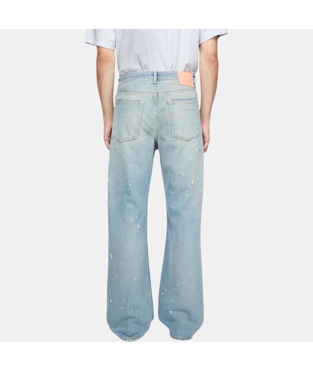 ACNE STUDIOS Голубые хлопковые прямые джинсы, фото 5