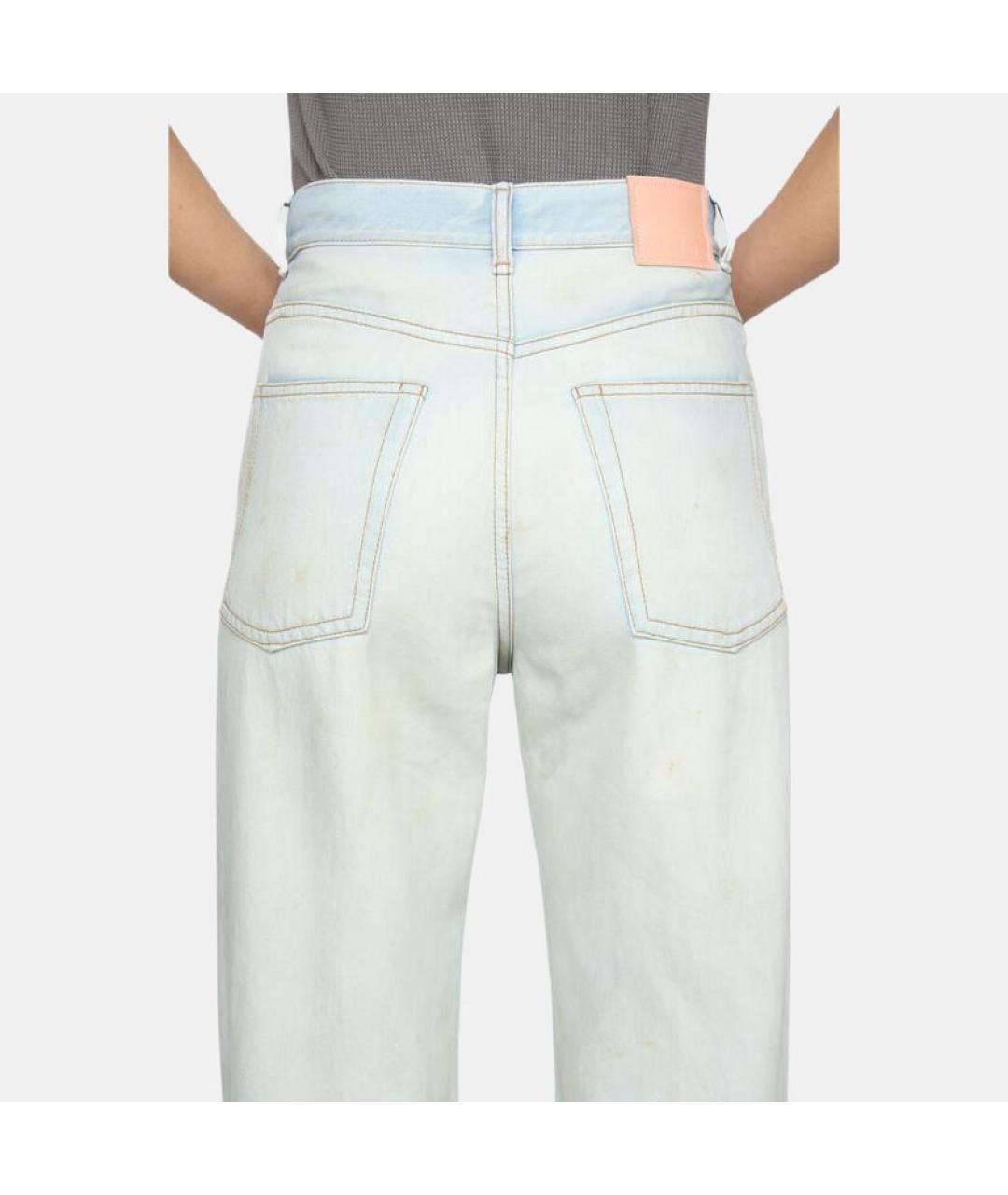 ACNE STUDIOS Голубые хлопковые прямые джинсы, фото 5