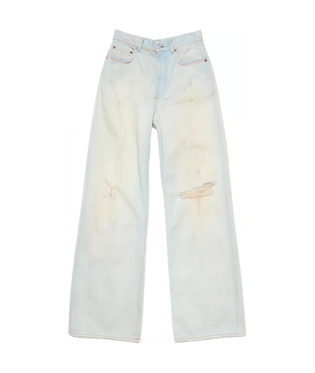 ACNE STUDIOS Голубые хлопковые прямые джинсы, фото 1