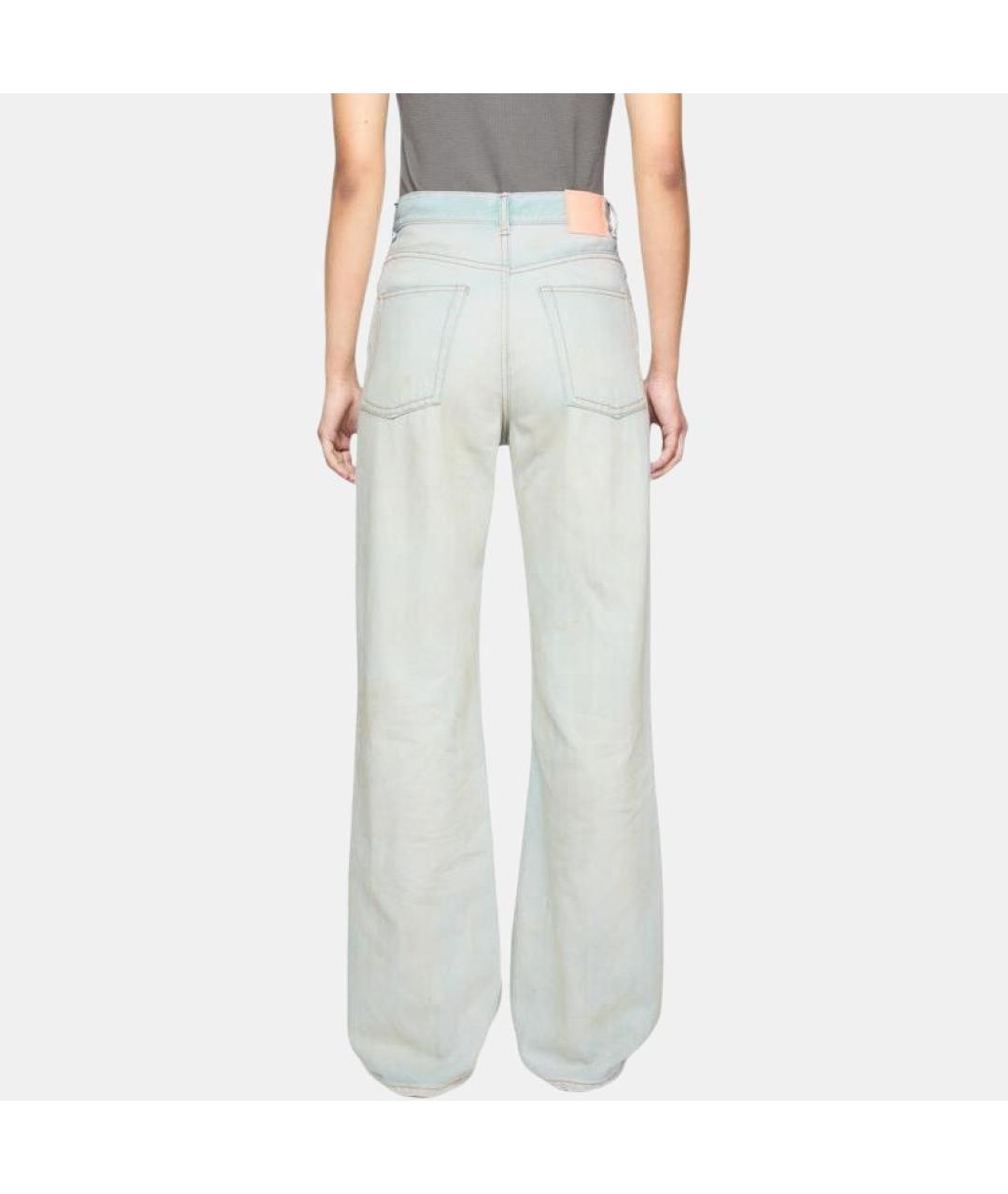 ACNE STUDIOS Голубые хлопковые прямые джинсы, фото 2