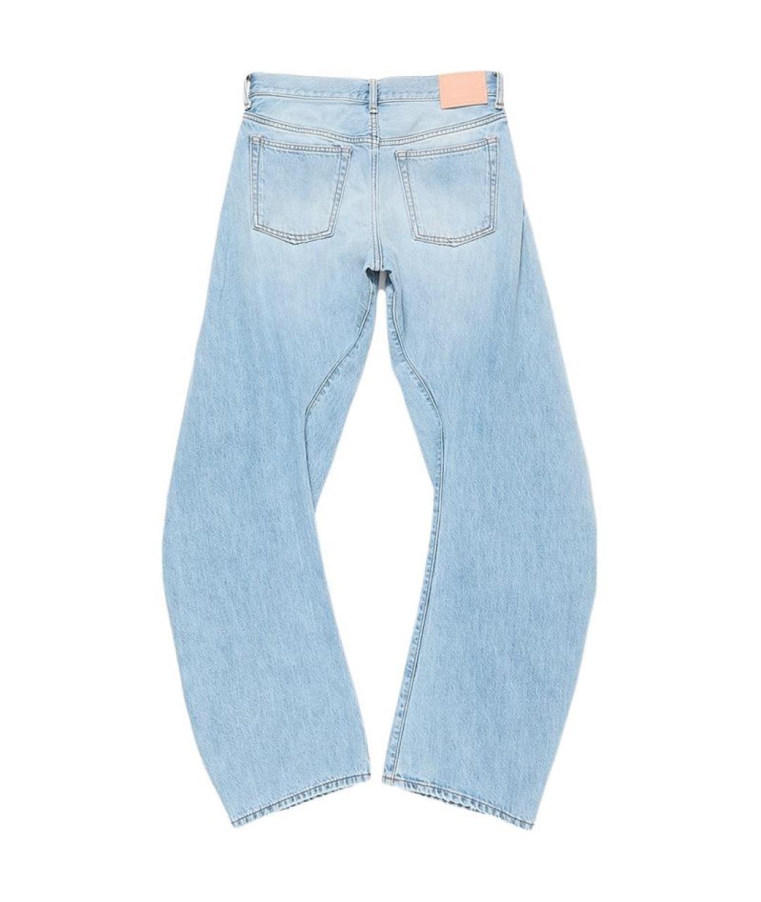 ACNE STUDIOS Голубые хлопковые прямые джинсы, фото 2