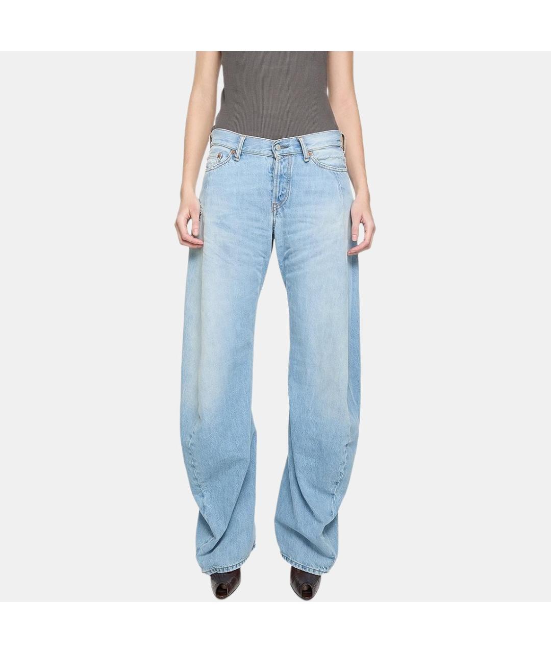 ACNE STUDIOS Голубые хлопковые прямые джинсы, фото 3