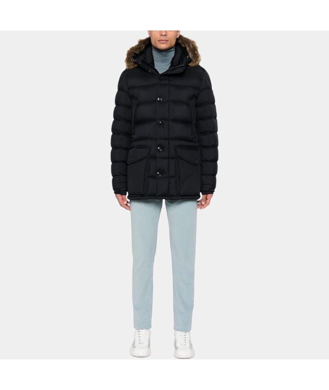 MONCLER Темно-синий пуховик, фото 2