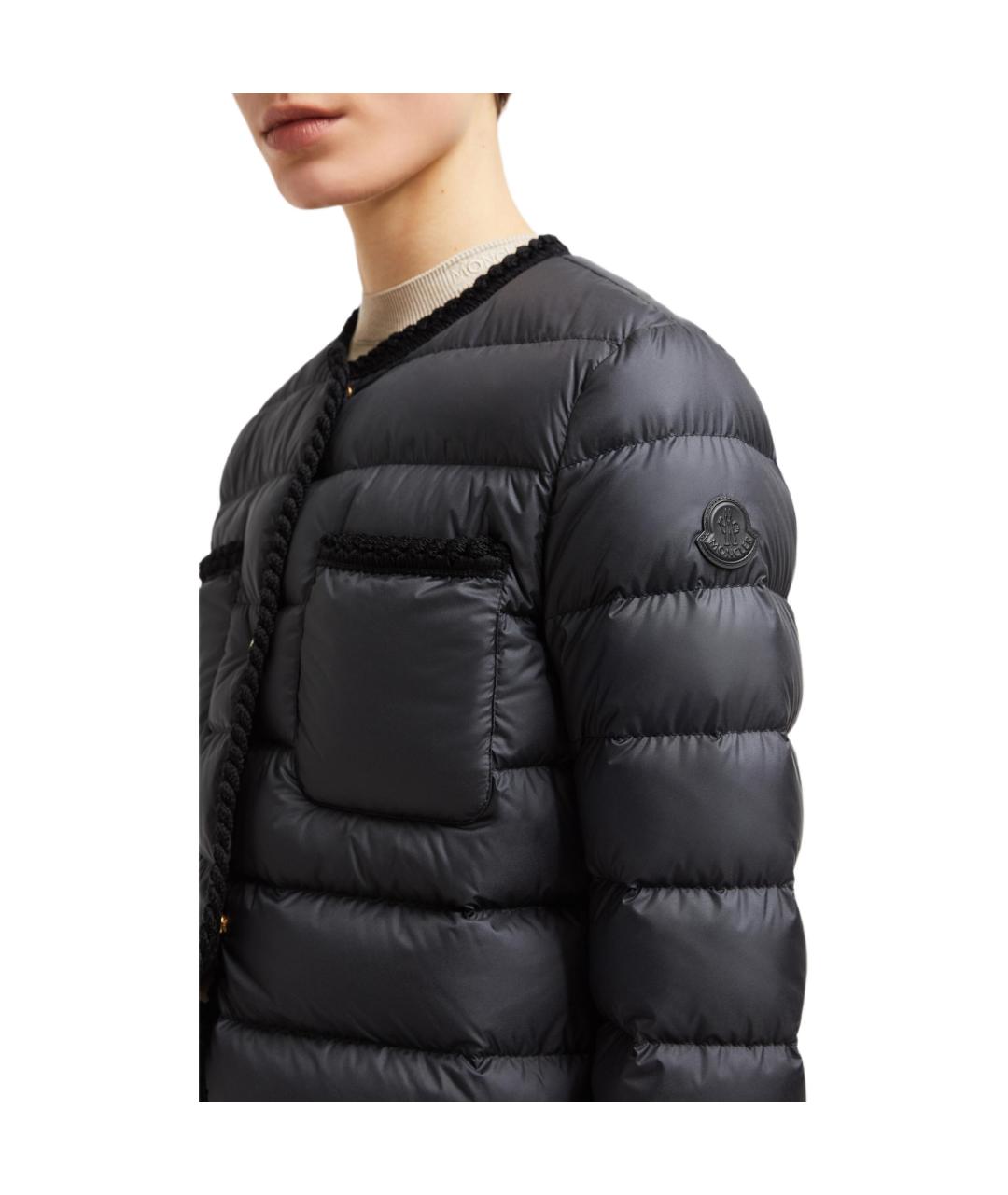 MONCLER Черный пуховик, фото 3