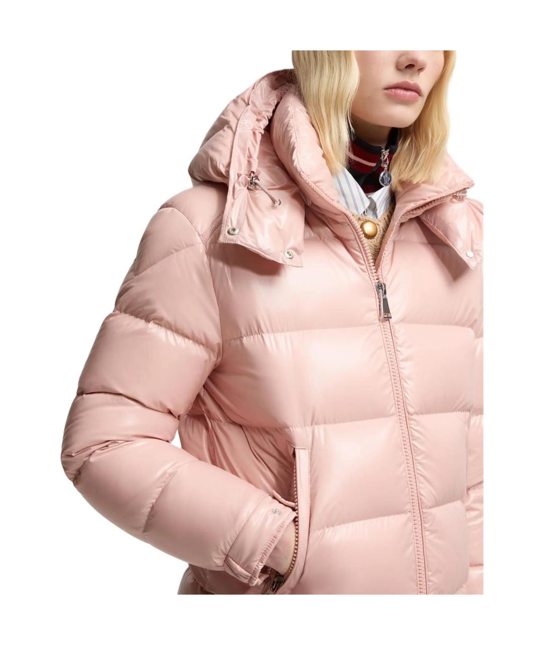 MONCLER Розовый пуховик, фото 6
