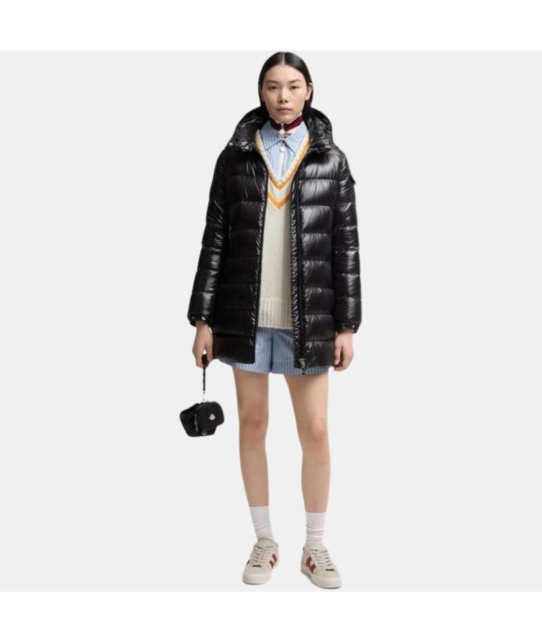 MONCLER Черный пуховик, фото 3