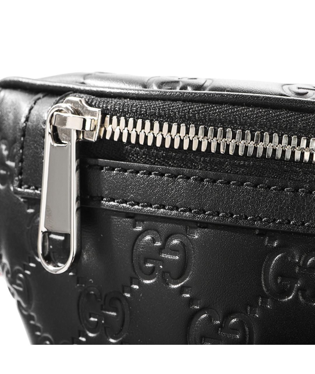 GUCCI Черная кожаная поясная сумка, фото 9