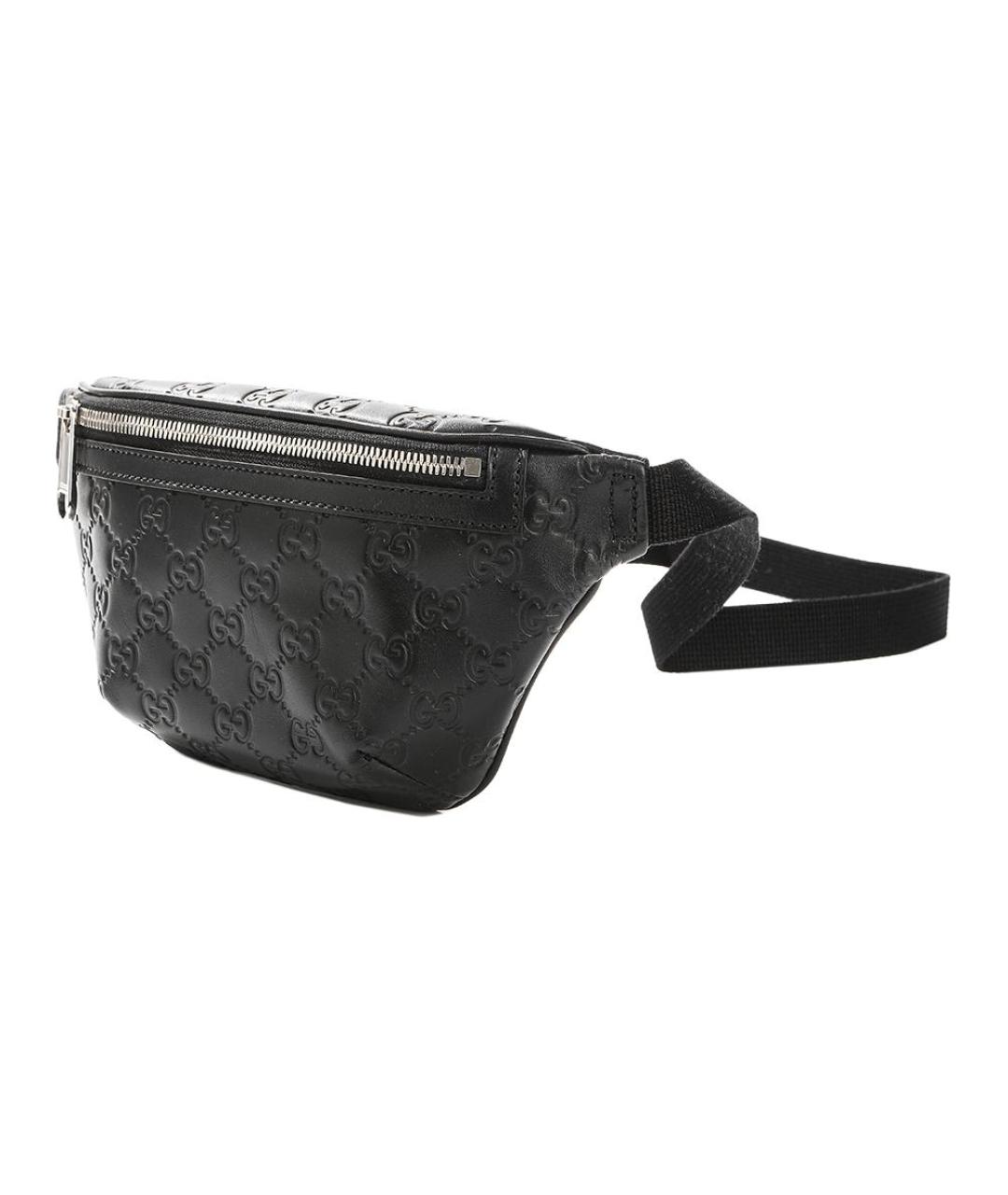 GUCCI Черная кожаная поясная сумка, фото 2