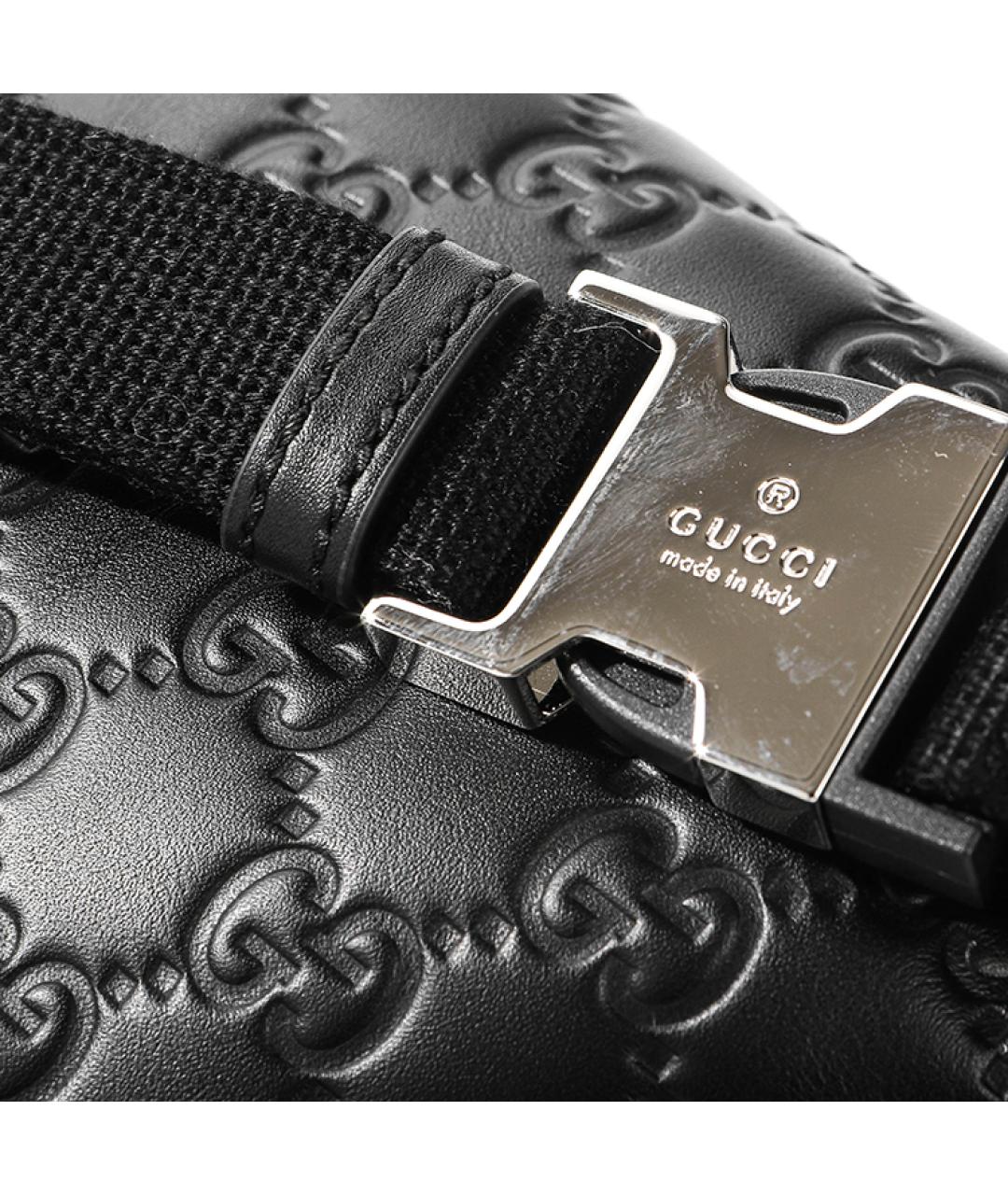 GUCCI Черная кожаная поясная сумка, фото 7