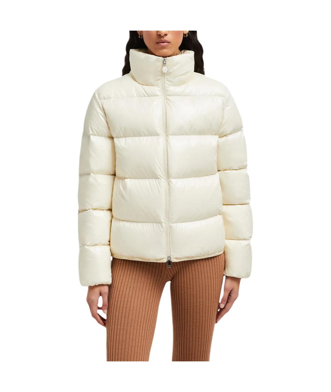 MONCLER Бежевая полиамидовая куртка, фото 4