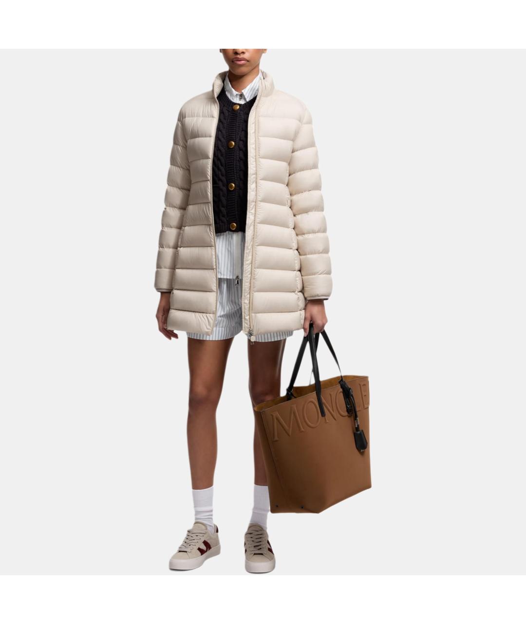 MONCLER Бежевый пуховик, фото 5