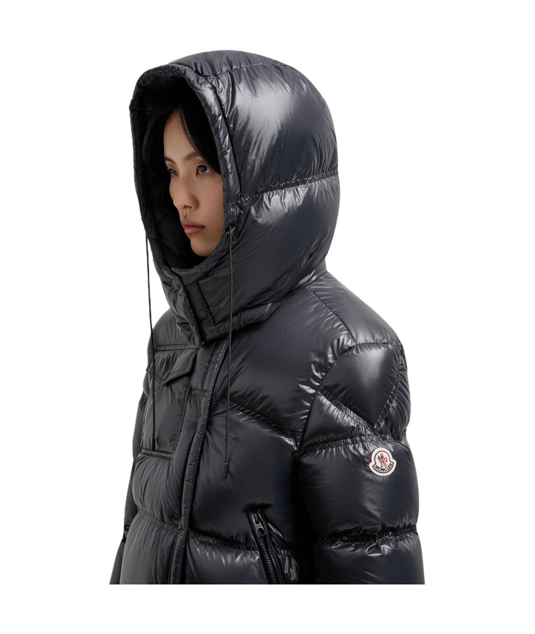 MONCLER Черная полиамидовая куртка, фото 6