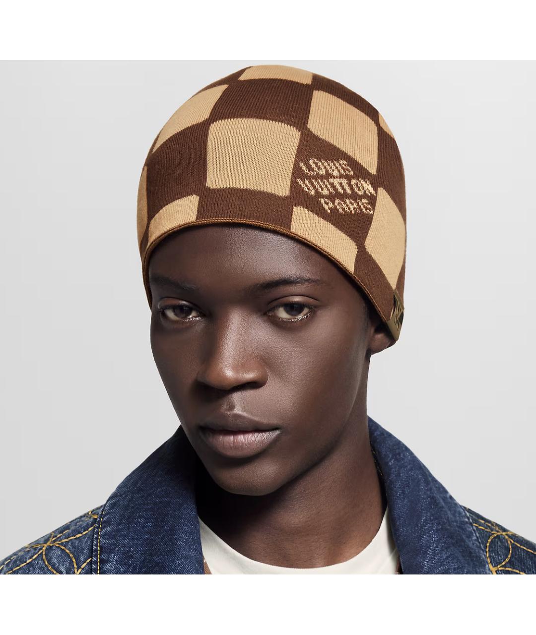 LOUIS VUITTON Коричневая хлопковая шапка, фото 4