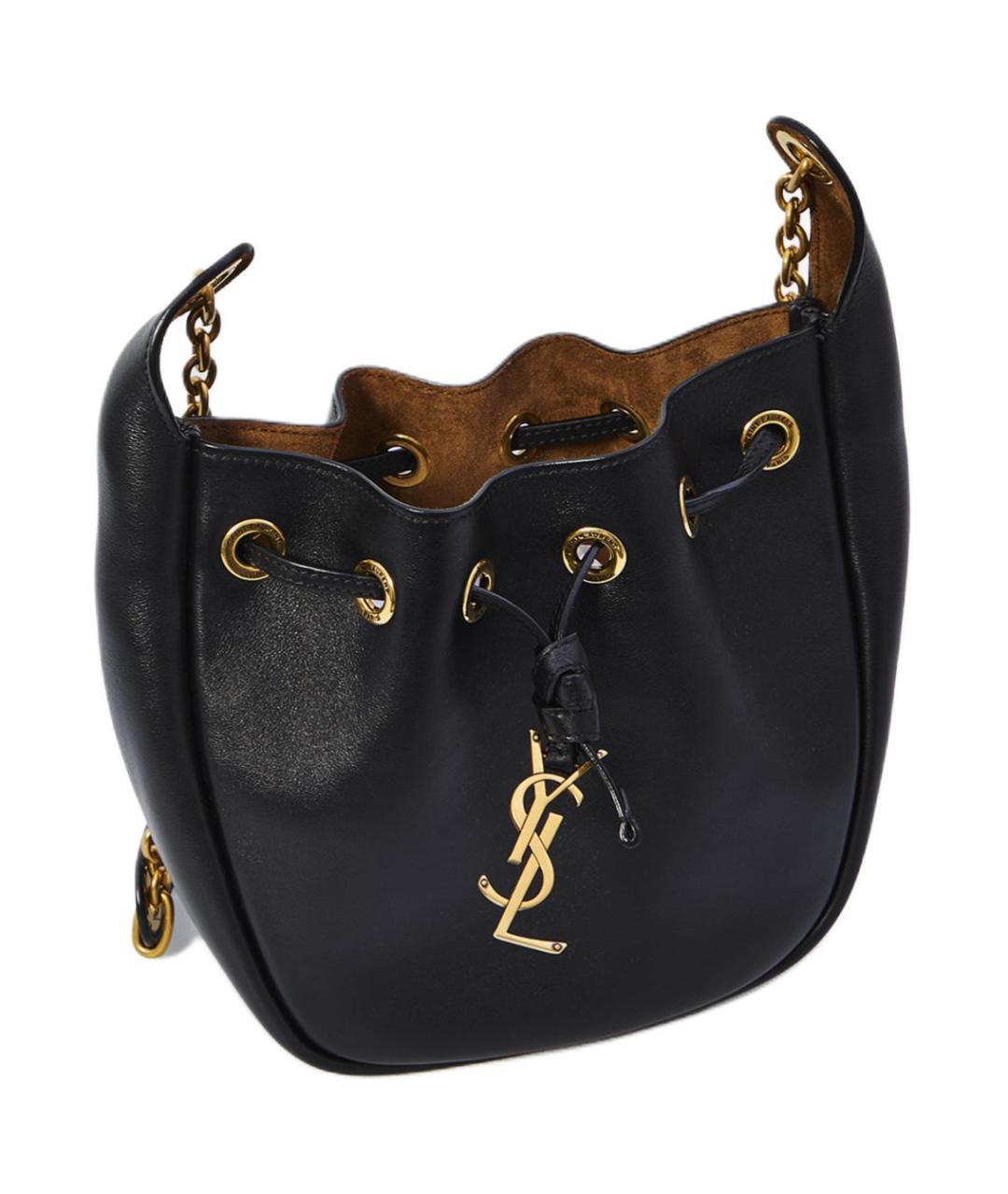 SAINT LAURENT Черная кожаная сумка через плечо, фото 4