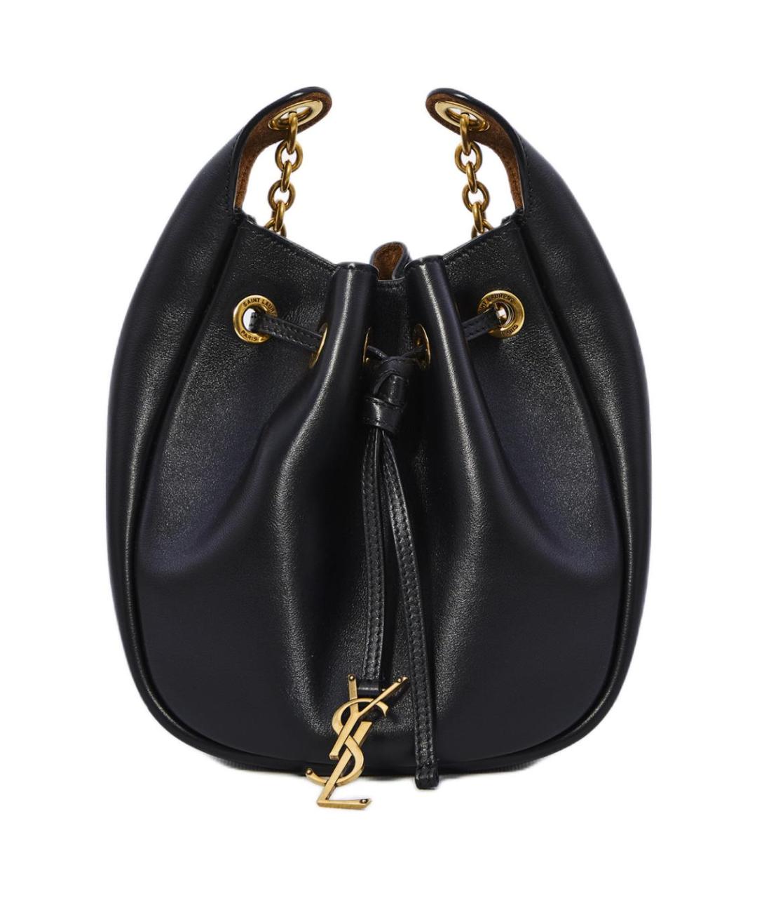 SAINT LAURENT Черная кожаная сумка через плечо, фото 1