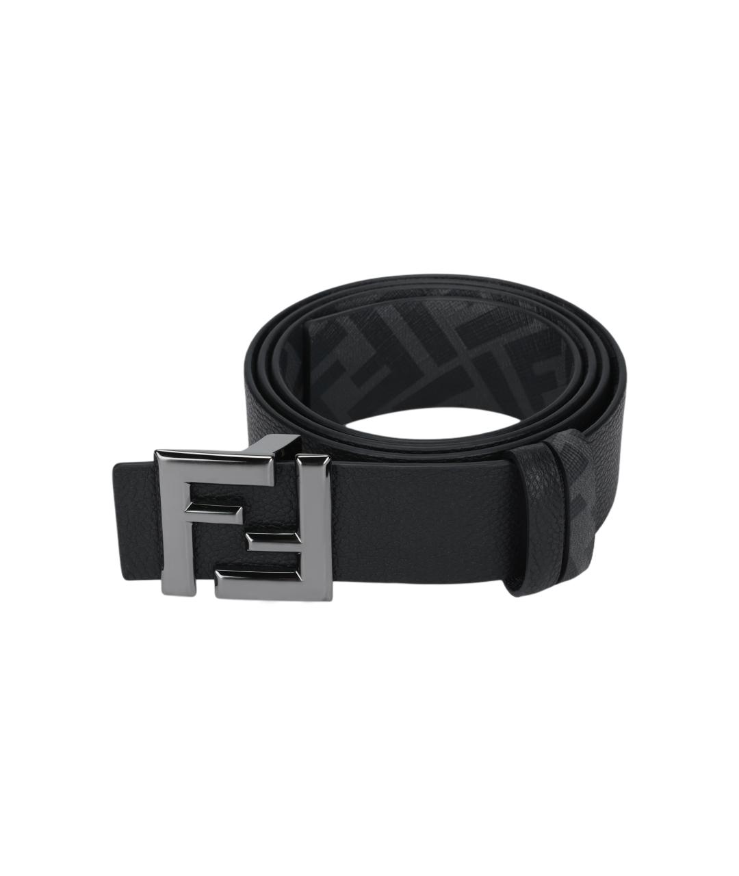 FENDI Черный кожаный ремень, фото 2