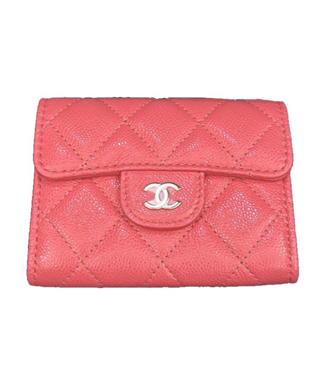 CHANEL Коралловый кожаный кардхолдер, фото 1