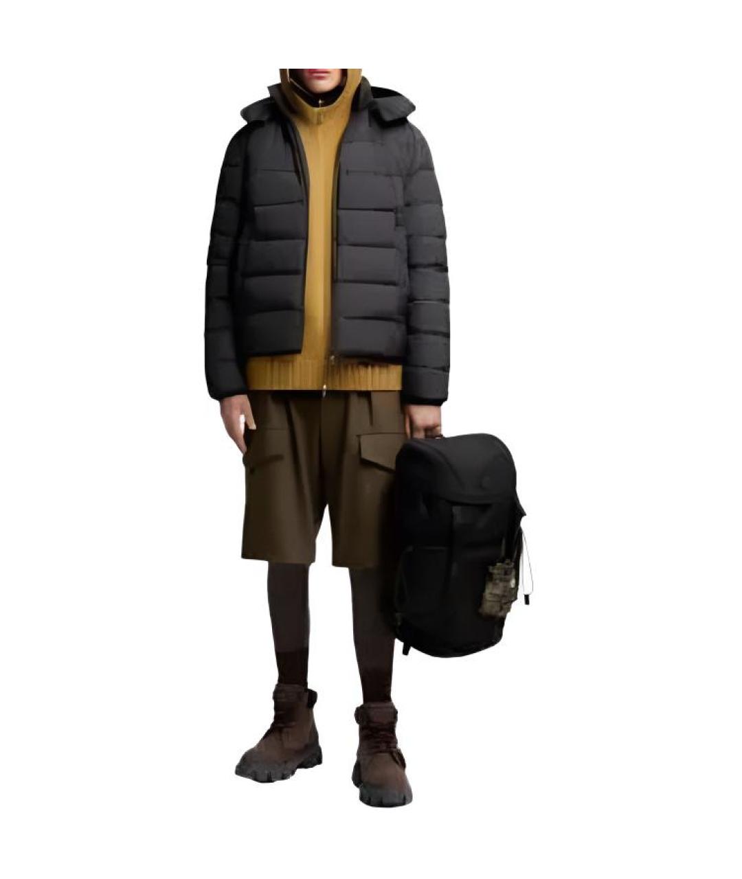 MONCLER Черный пуховик, фото 2