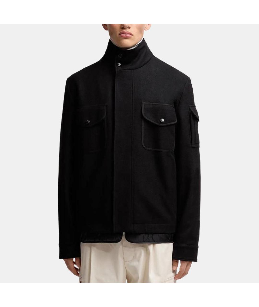 MONCLER Черная шерстяная куртка, фото 2