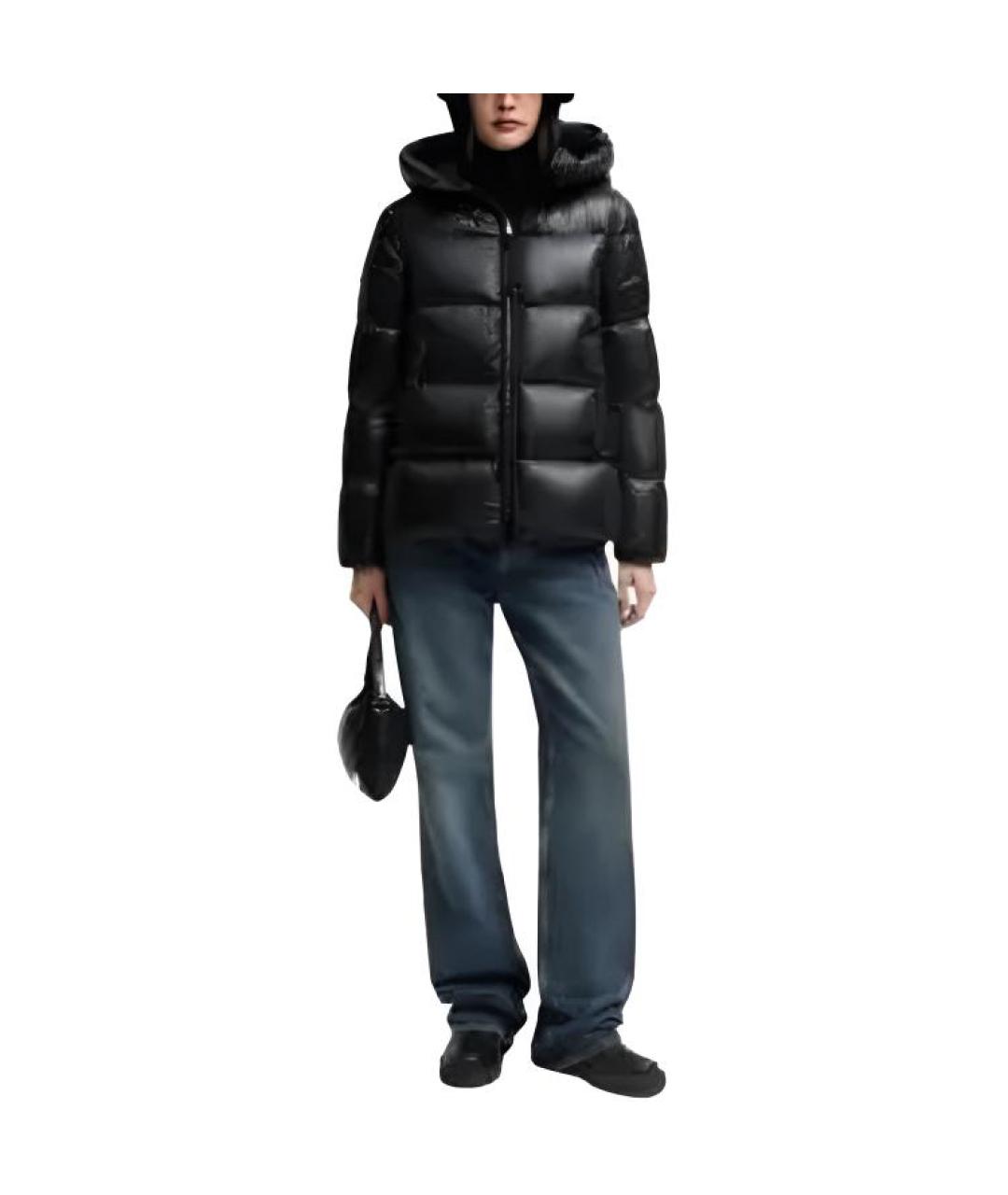 MONCLER Черный пуховик, фото 3