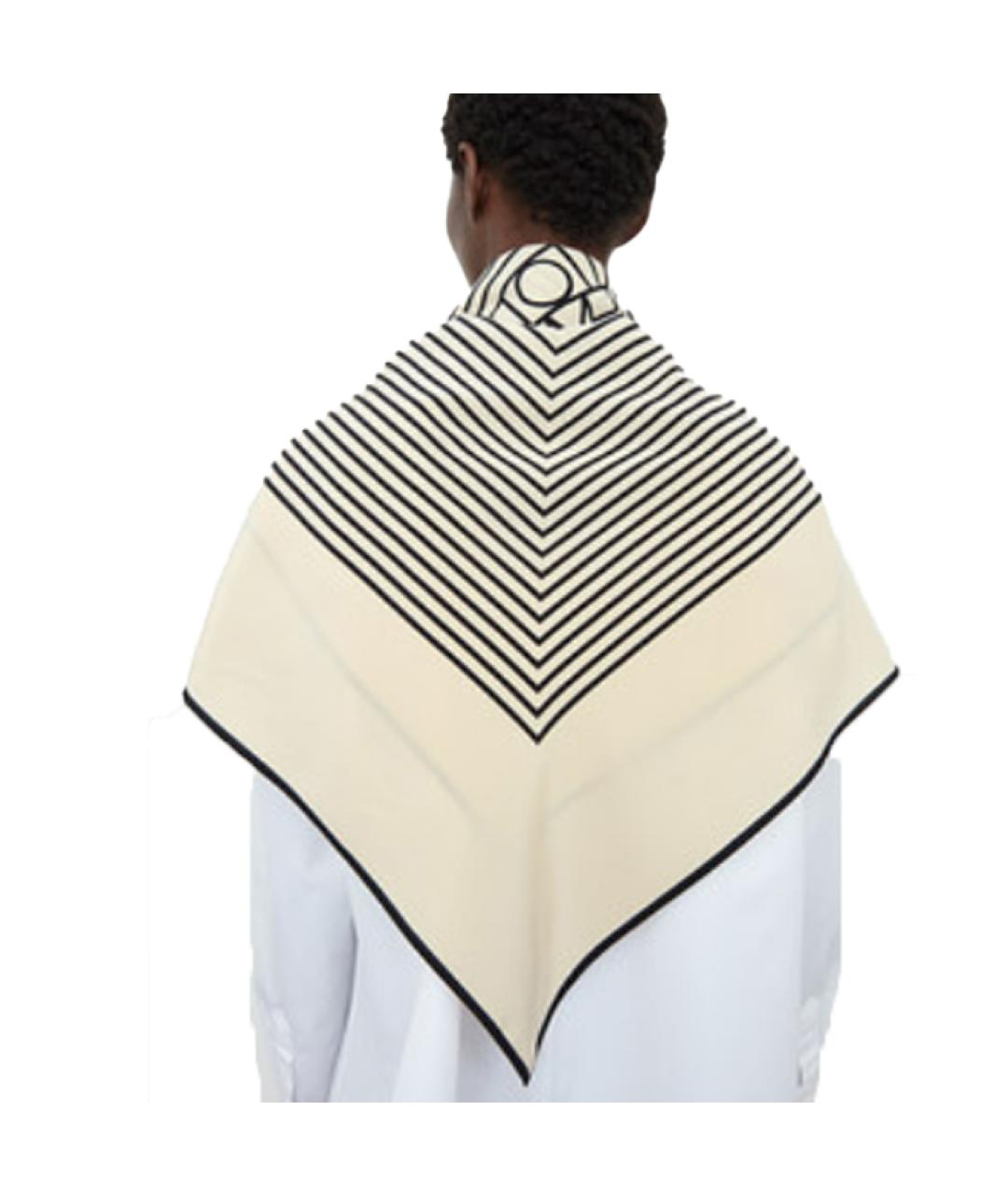 TOTEME Бежевый шелковый шарф, фото 5