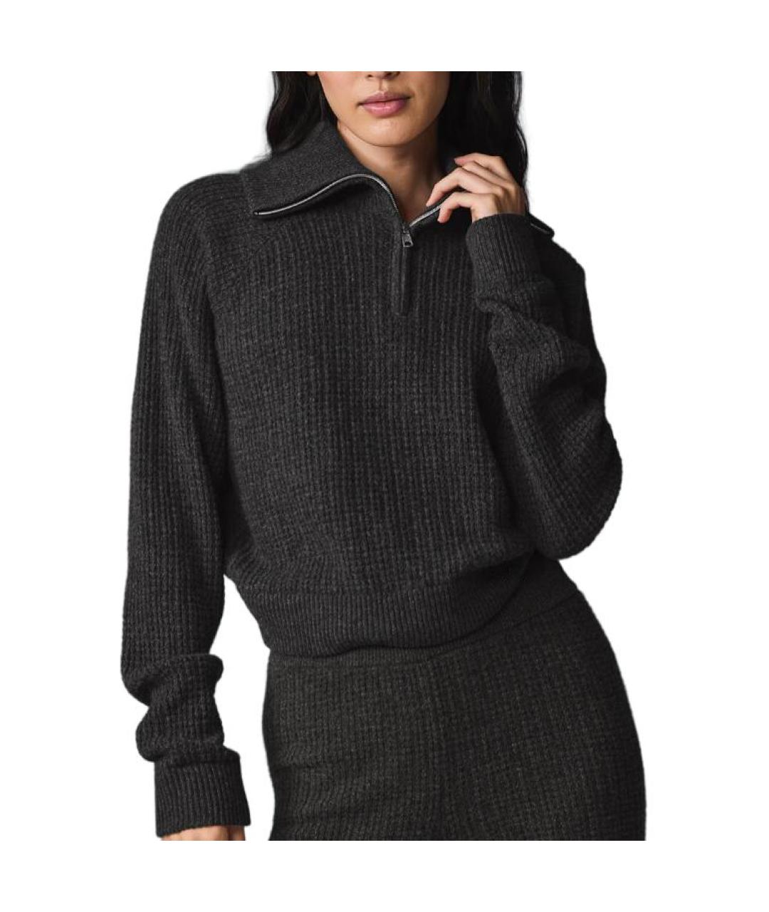 ALO YOGA Серый кашемировый джемпер / свитер, фото 3