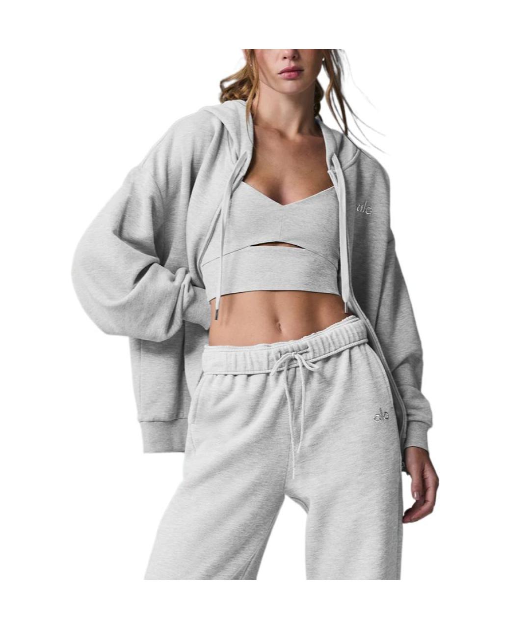 ALO YOGA Серая хлопковая куртка, фото 4