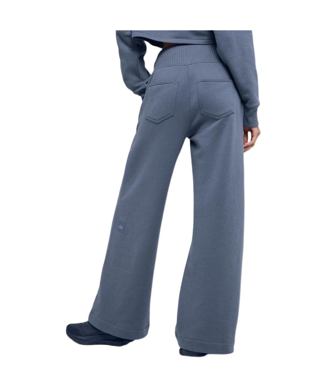 ALO YOGA Синие прямые брюки, фото 2