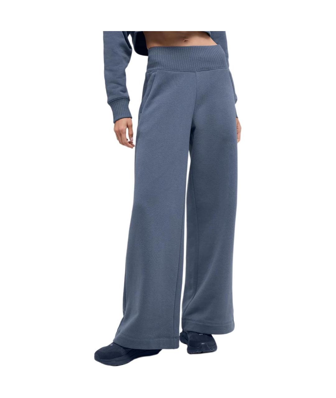 ALO YOGA Синие прямые брюки, фото 3