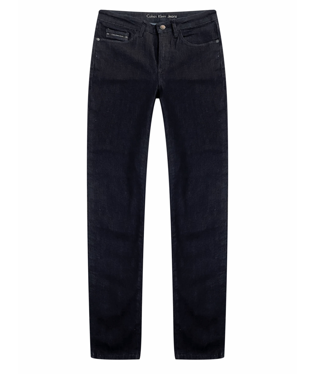 CALVIN KLEIN Темно-синие хлопко-эластановые джинсы слим, фото 7