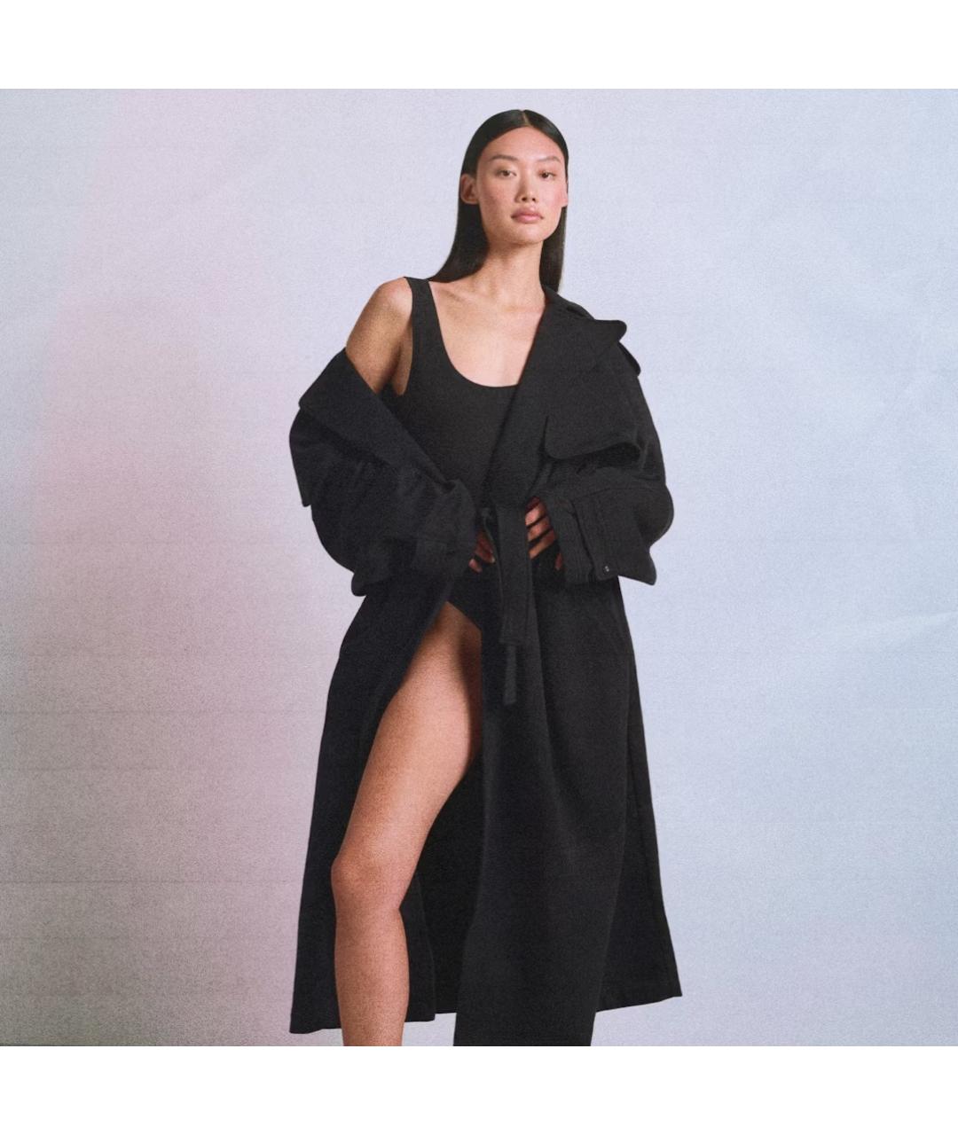SKIMS Черное пальто, фото 3