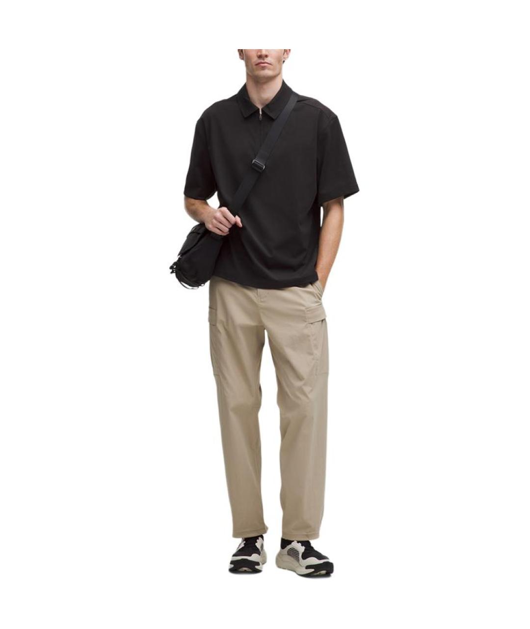 Lululemon Черное хлопковое поло с коротким рукавом, фото 3