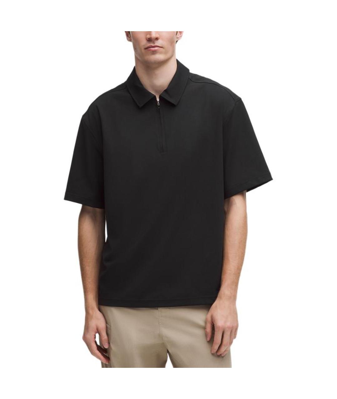 Lululemon Черное хлопковое поло с коротким рукавом, фото 2