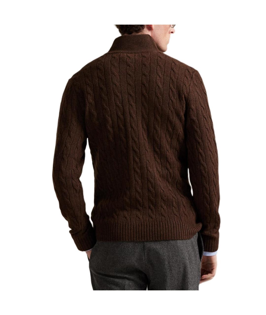 POLO RALPH LAUREN Коричневый шерстяной джемпер / свитер, фото 5