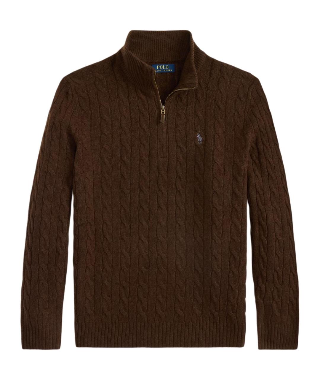POLO RALPH LAUREN Коричневый шерстяной джемпер / свитер, фото 1