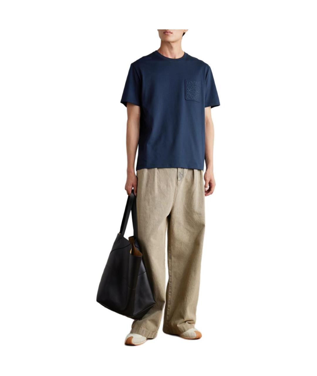 LOEWE Синяя хлопковая футболка, фото 2