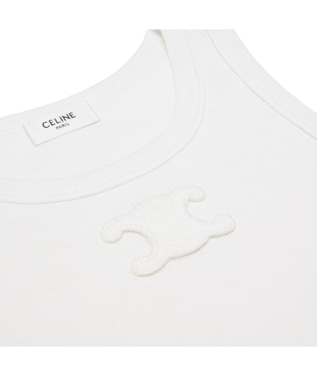 CELINE Белая майка, фото 3
