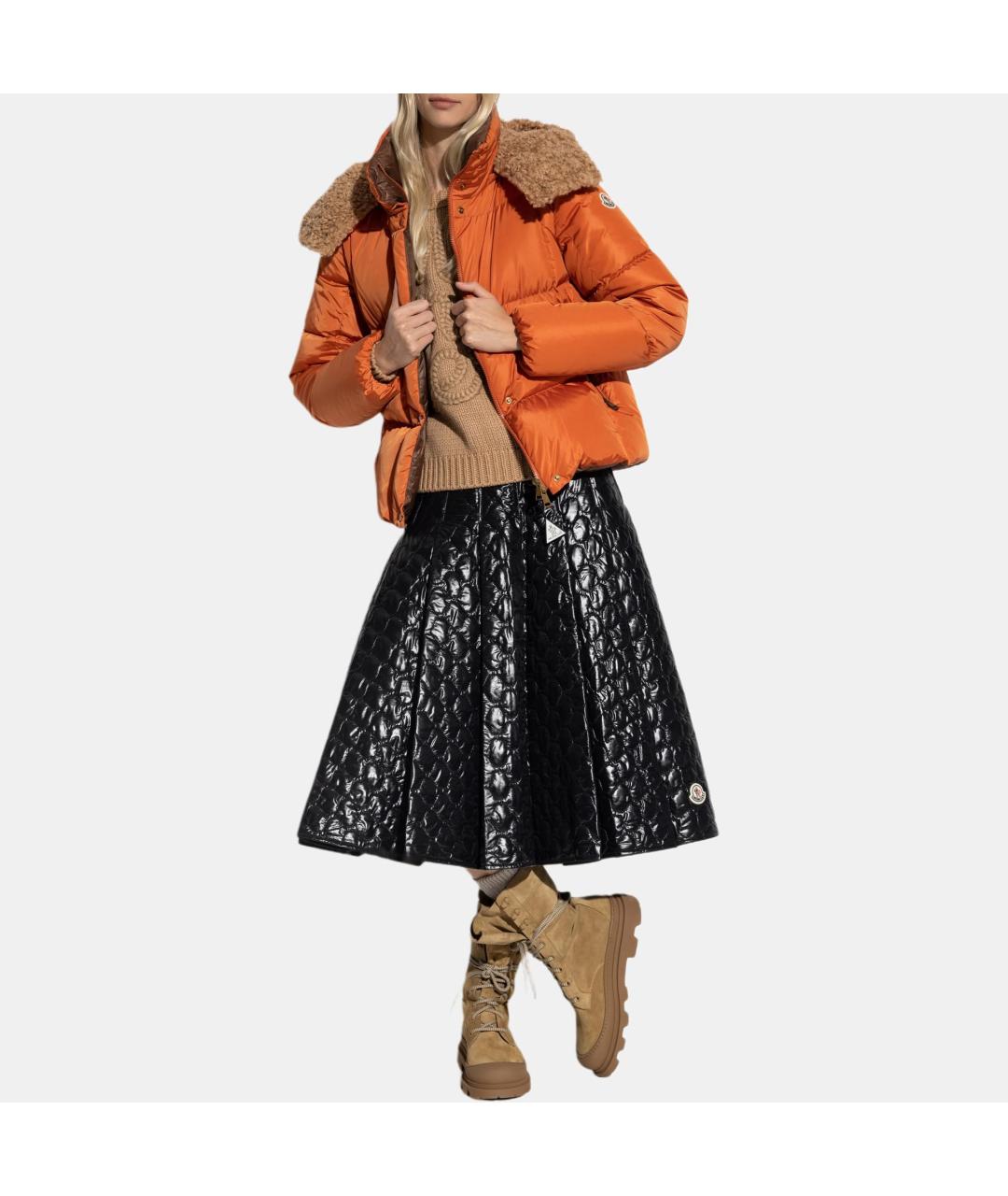 MONCLER Оранжевый пуховик, фото 5