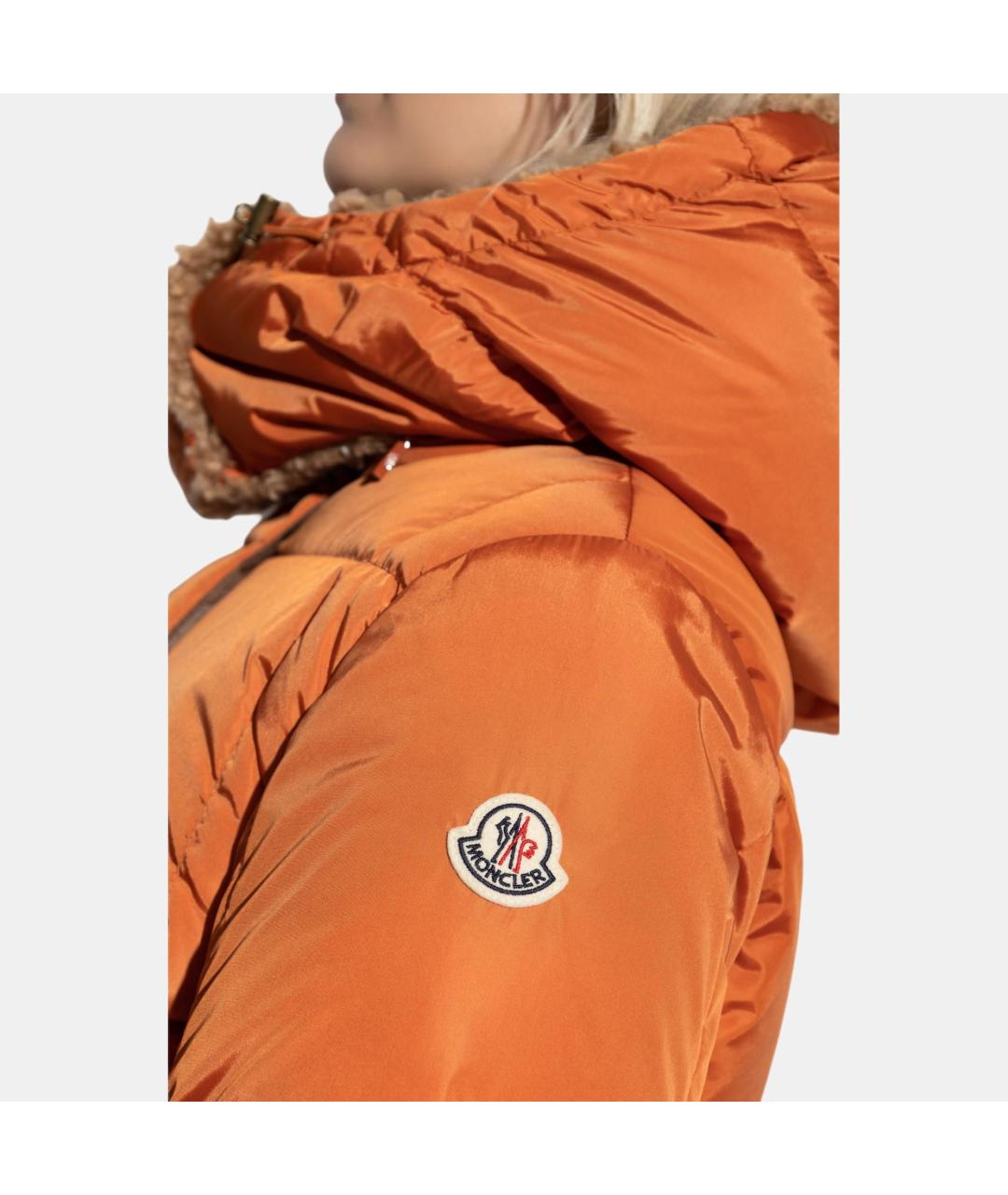MONCLER Оранжевый пуховик, фото 2