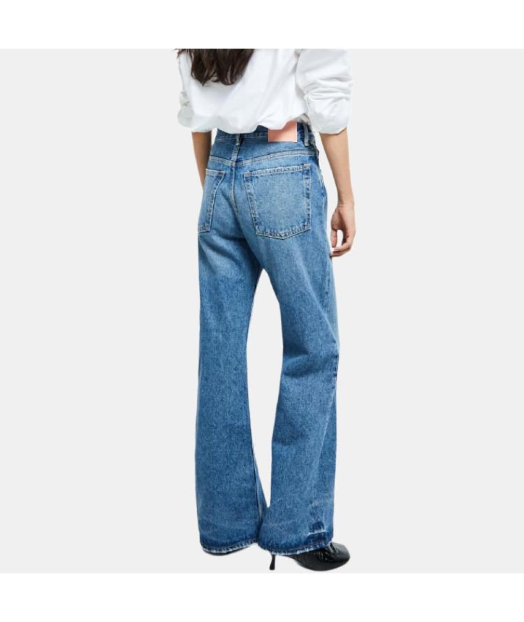 ACNE STUDIOS Синие хлопковые прямые джинсы, фото 3
