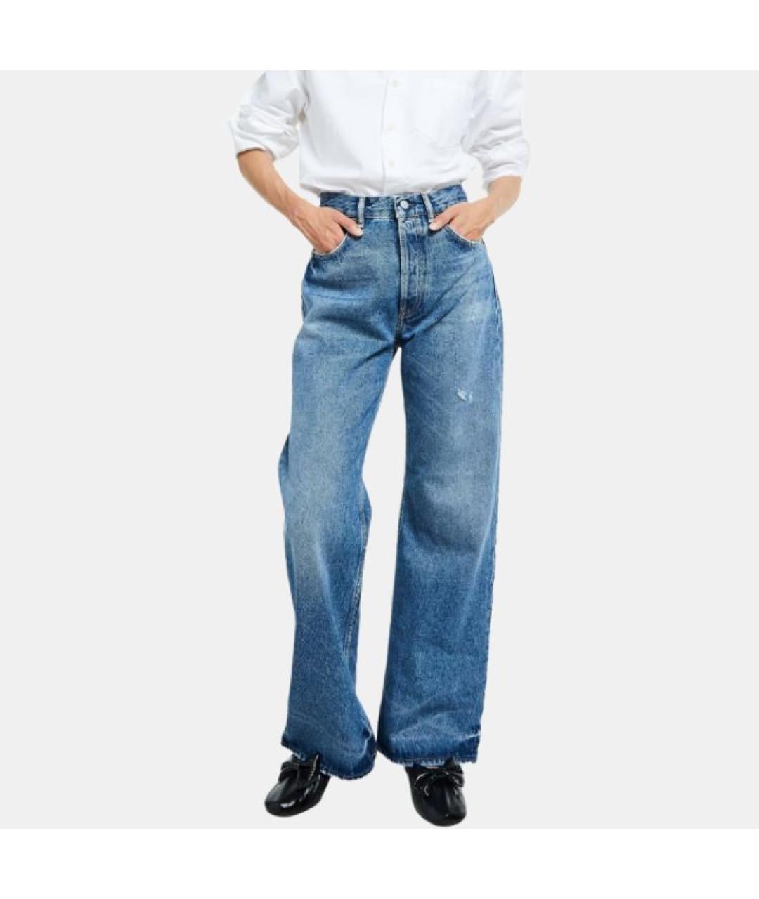 ACNE STUDIOS Синие хлопковые прямые джинсы, фото 2