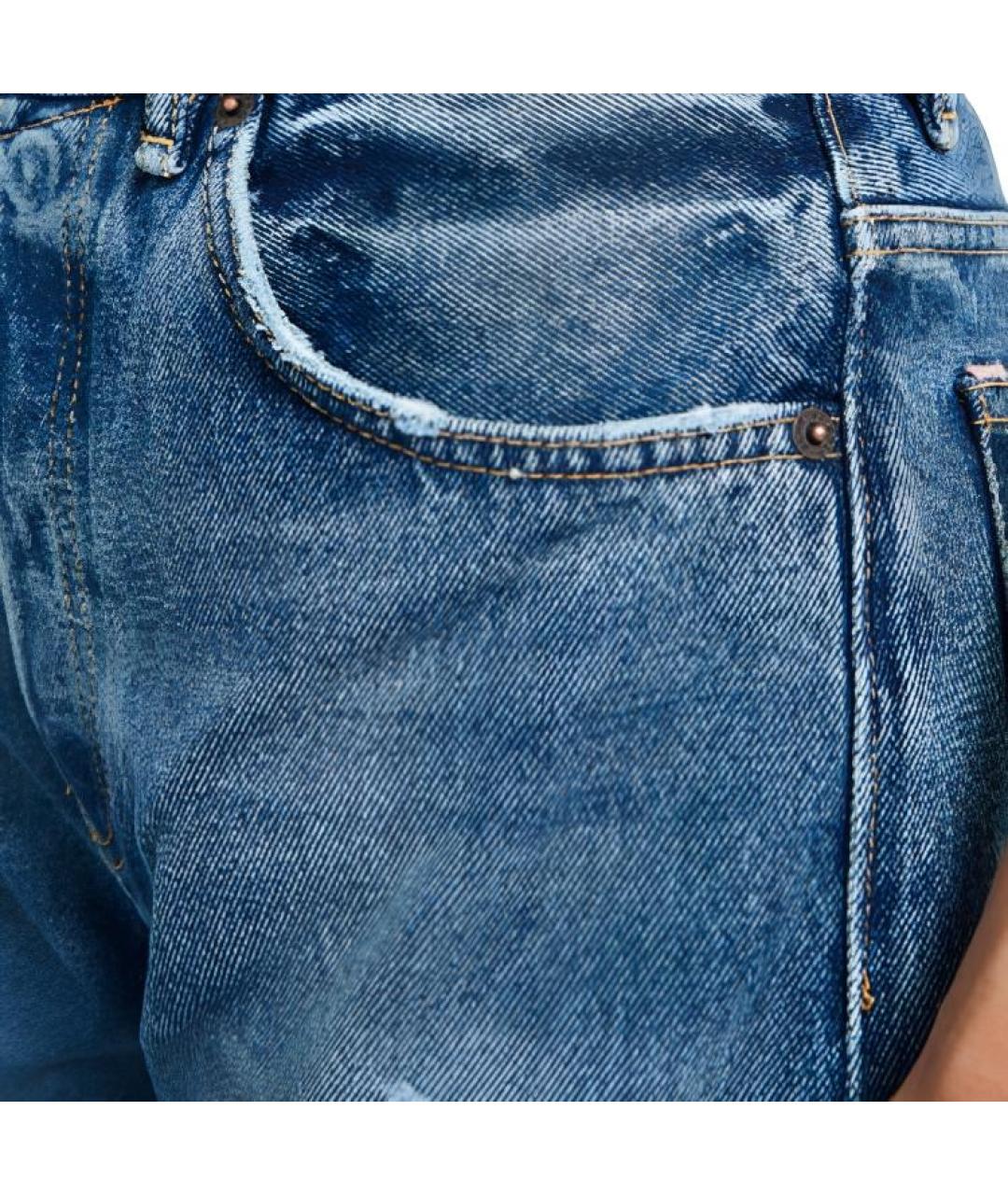 ACNE STUDIOS Синие хлопковые прямые джинсы, фото 6