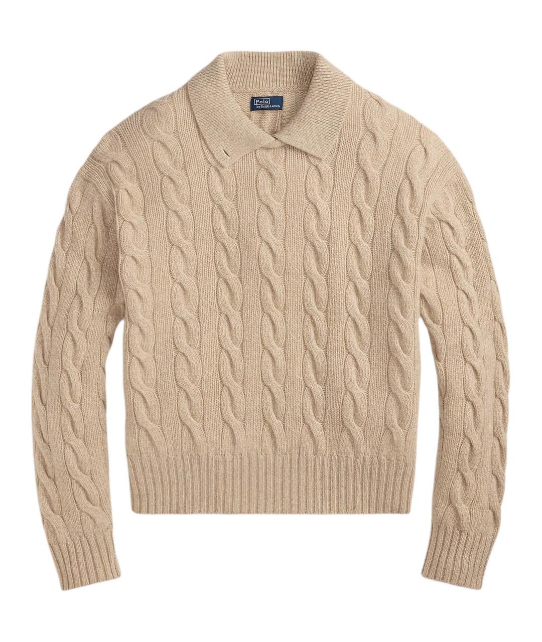 POLO RALPH LAUREN Бежевый шерстяной джемпер / свитер, фото 1