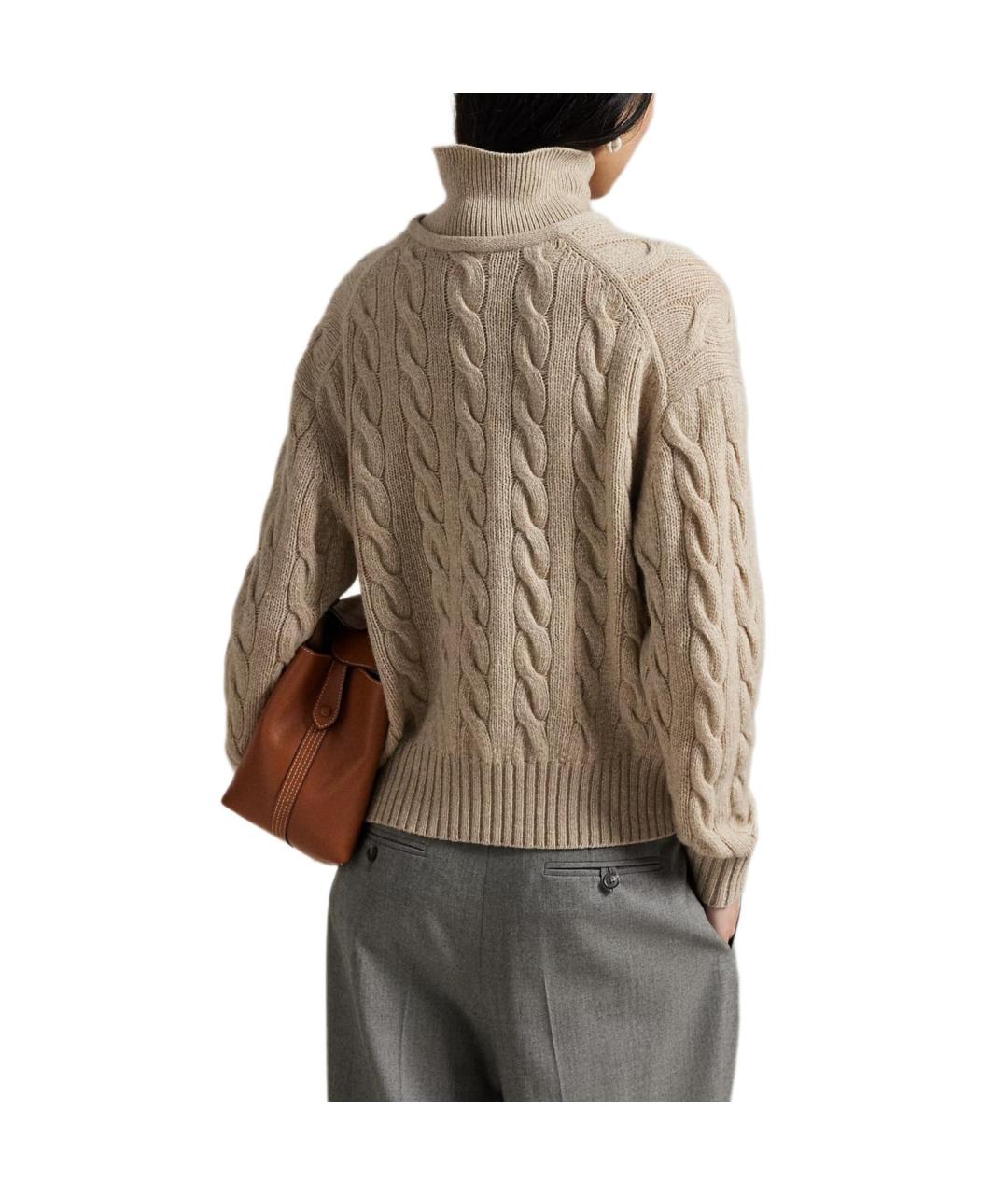 POLO RALPH LAUREN Бежевый шерстяной джемпер / свитер, фото 2