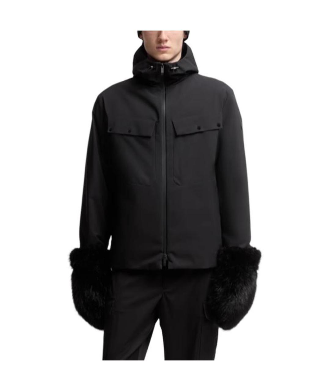 MONCLER Черная полиэстеровая куртка, фото 2