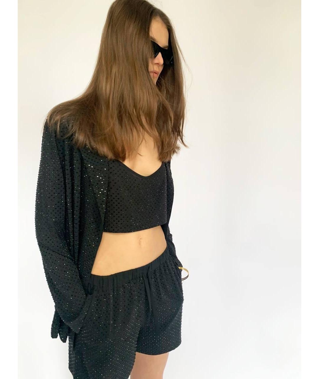 P.A.R.O.S.H. Черные полиэстеровые шорты, фото 2