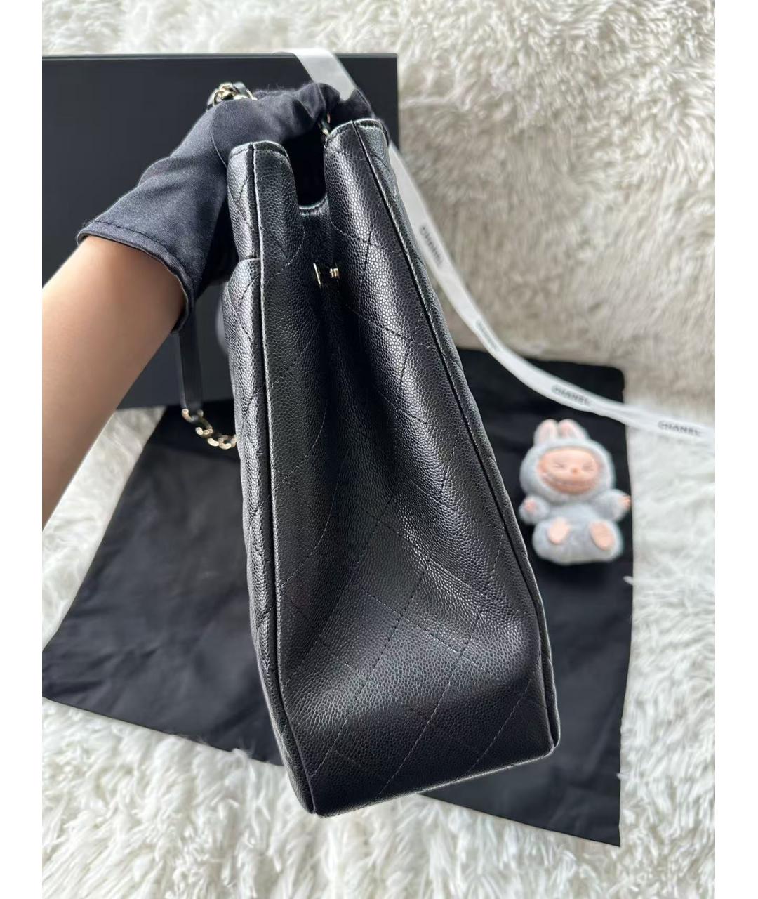 CHANEL Черная кожаная сумка тоут, фото 4