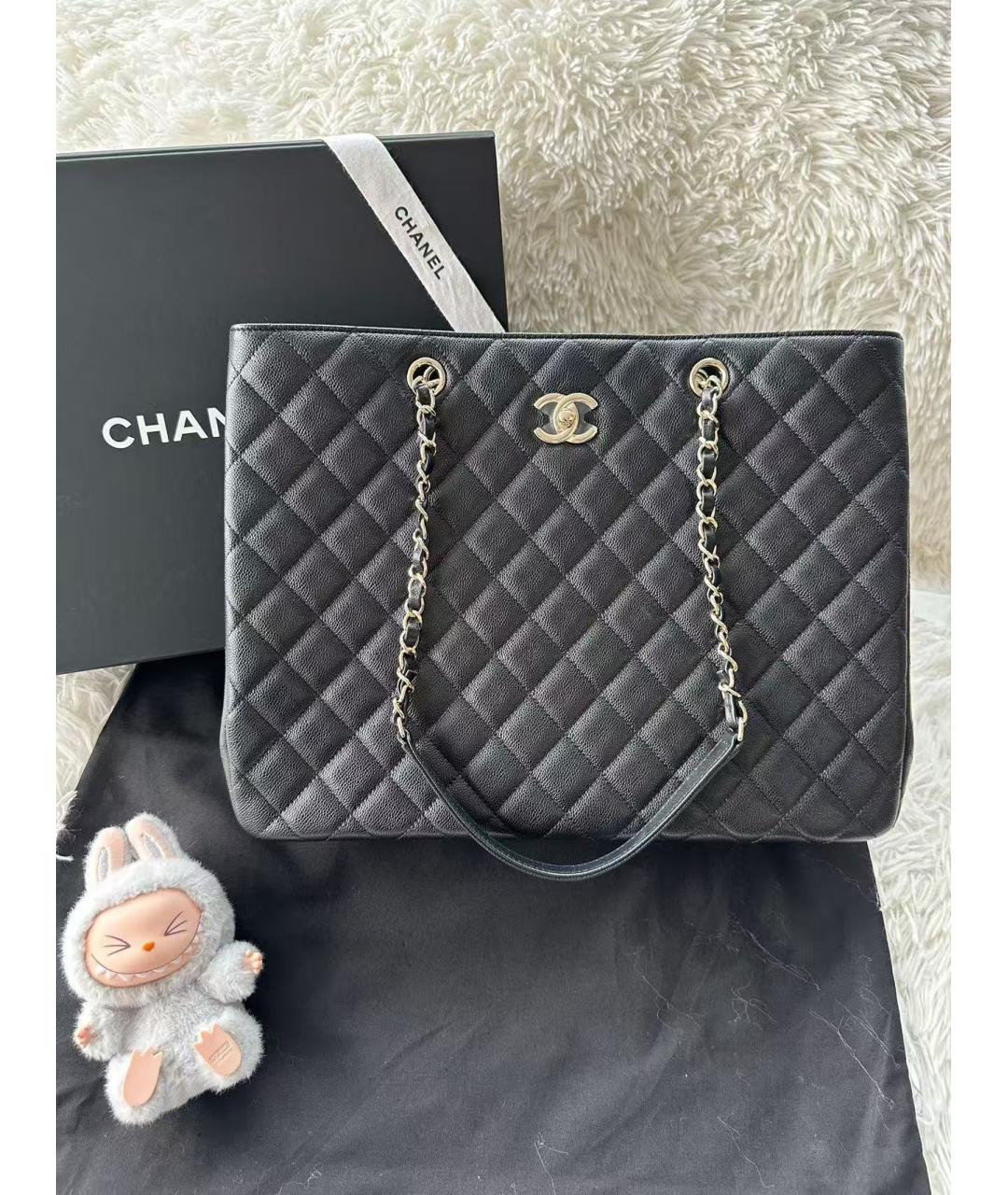 CHANEL Черная кожаная сумка тоут, фото 2