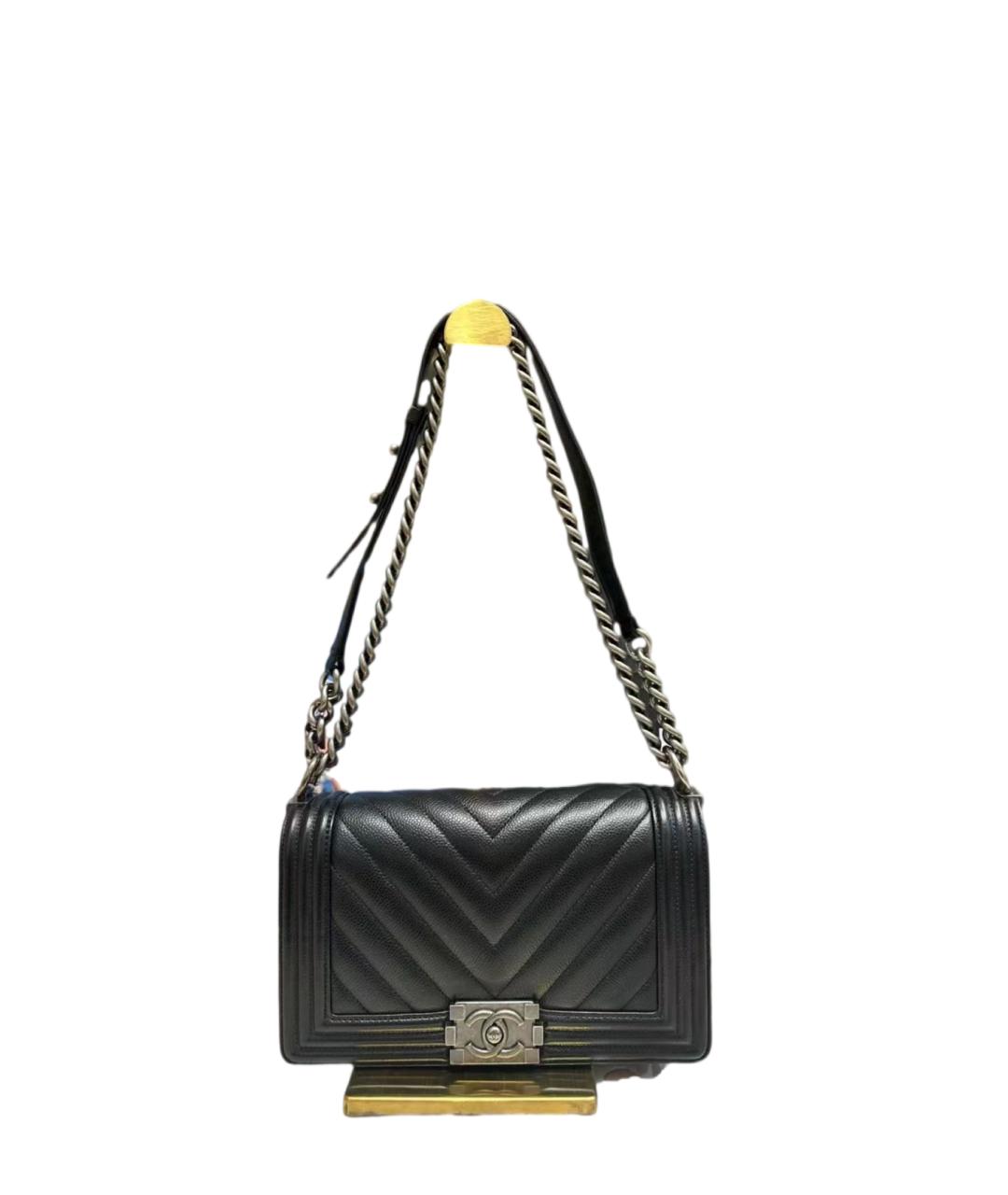 CHANEL Черная кожаная сумка через плечо, фото 8